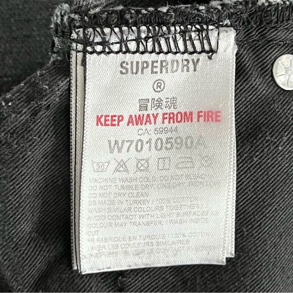 Superdry Jeans Size 29 Faded Black Straight Leg Denim - Picture 9 of 9